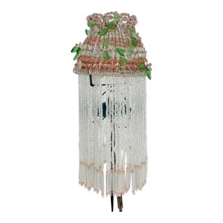 Vintage Art Deco Czech Beaded Lamp Shade For Sale