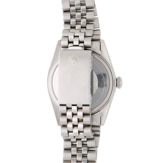 Metal Rolex Datejust 16014 Blue Vignette Diamond Dial 36mm Steel White Gold Watch For Sale - Image 7 of 17