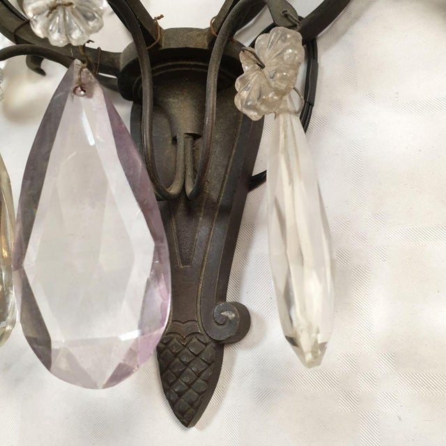 1900s Crystal Neoclassical French Sconces - a Pair For Sale - Image 10 of 10