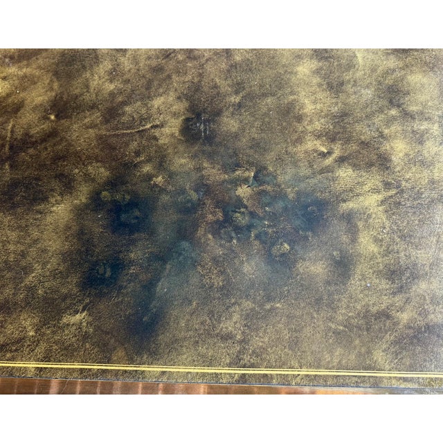 Brass Vintage Mastercraft Brass and Leather Desk For Sale - Image 8 of 9