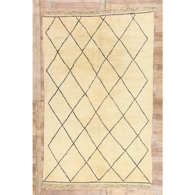 Organic Modern Beni Ourain Moroccan Rug, 06'09 X 10'03 For Sale - Image 11 of 11