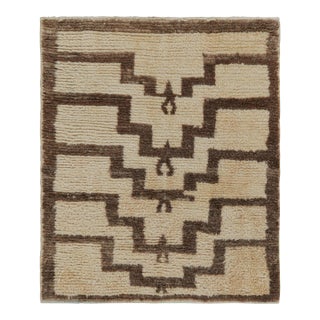 Vintage Tulu Rug in Beige, With Brown Geometric Patterns, From Rug & Kilim For Sale
