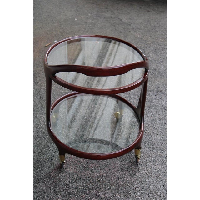 Wood Vintage Ovale Bar Cart by Cesare Lacca, 1950s For Sale - Image 7 of 12