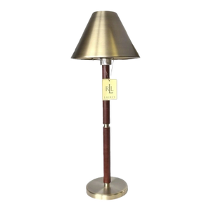 Ralph Lauren Home Brass & Leather Candlestick Buffet Lamp