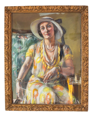 Fanny Billaud, Female Portrait, 1932, Pastel Artwork, Framed
