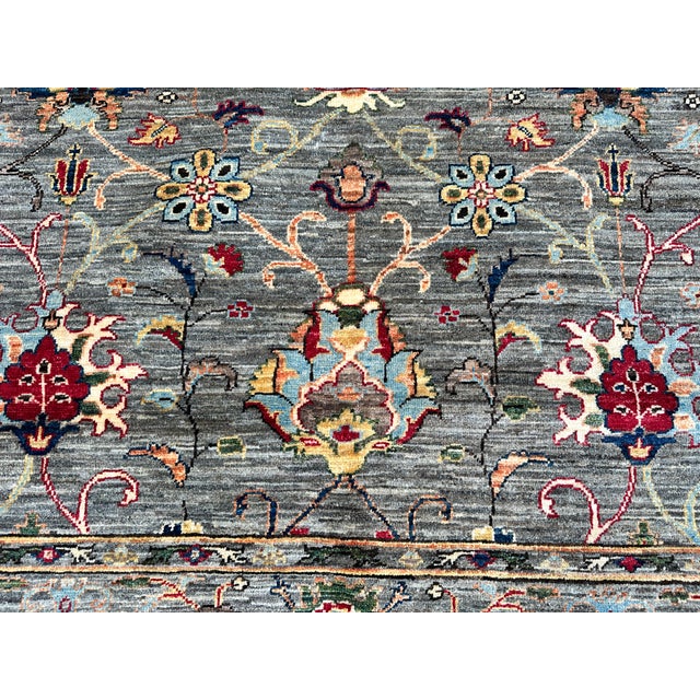 Hand-Knotted Afghan Sultanabad Chobi Wool Area Rug - 8'2" X 11'2" For Sale - Image 11 of 14