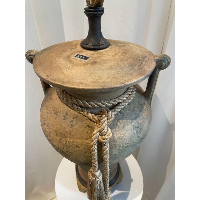 19th Century Antique Pair of Porcelain Chinoiserie Beige Ginger Jar Table Lamps For Sale - Image 5 of 7