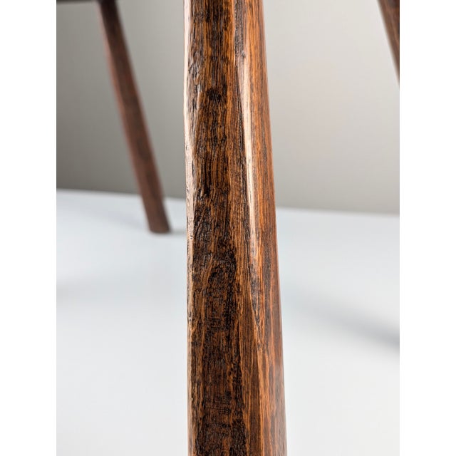 1940s Rustic Hand-Carved Wood Bench with Organic Free-Form Top, 1940s For Sale - Image 5 of 10