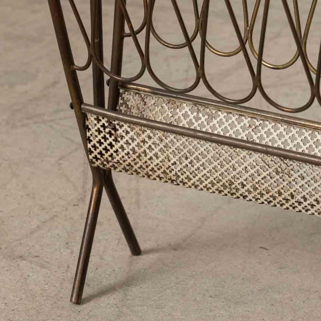 1950s Italian Brass Magazine Rack For Sale - Image 10 of 11