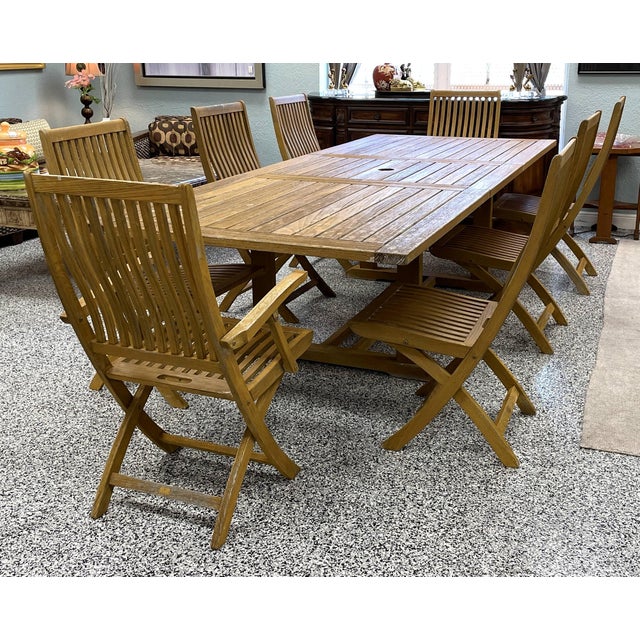 Gloster Bristol Teak Outdoor Dining Set Table Plus 8 Chairs Chairish