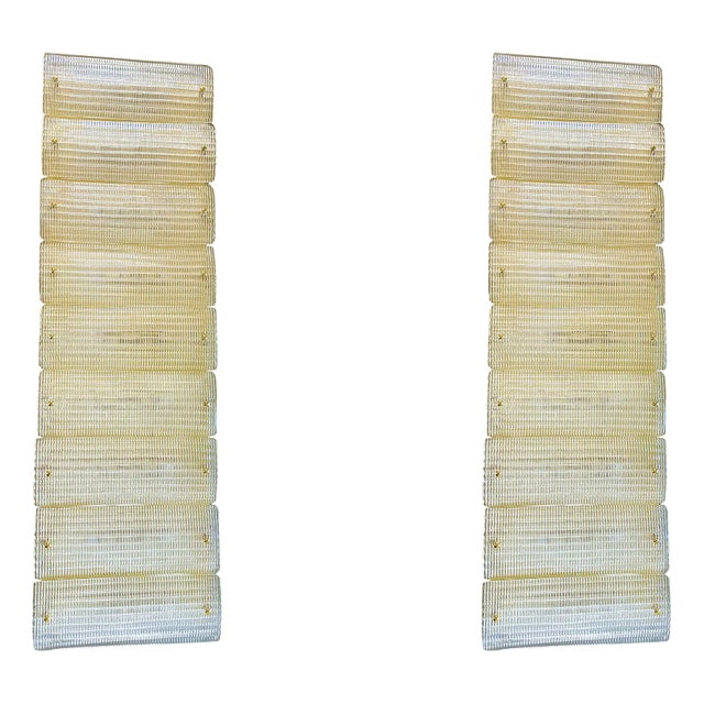 Italian Diamanté Murano Glass and Brass Wall Lights by Simoeng, Set of 2 For Sale