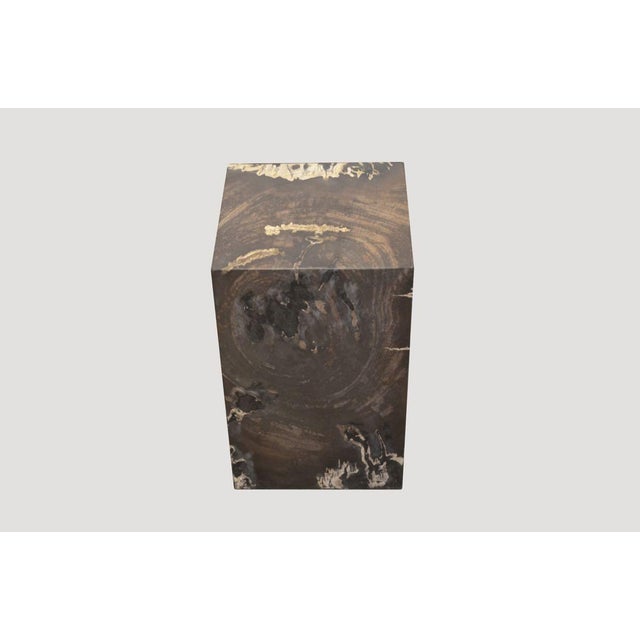 Andrianna Shamaris Minimalist Petrified Wood Side Table For Sale In New York - Image 6 of 18