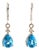 14k White Gold Blue Topaz & Diamond Dangling Earrings, Pair For Sale