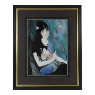 Marie Laurencin's "Portrait of Baronne Gouraud in Black Mantilla" Print For Sale
