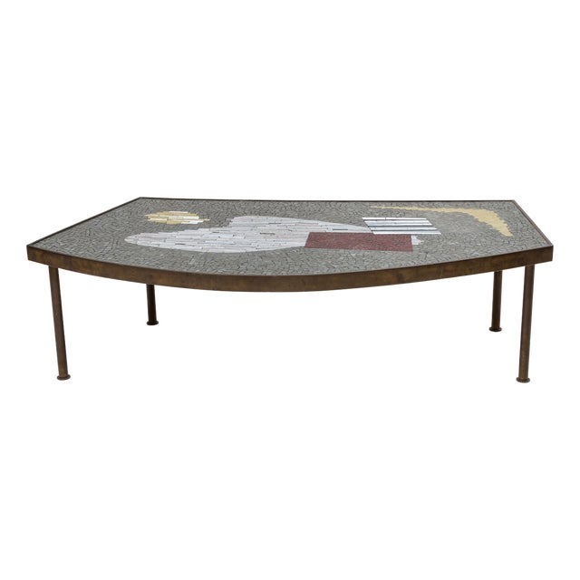 Mid-20th Century Coffee Table with Mosaic Top by Berthold Müller-Oerlinghausen For Sale