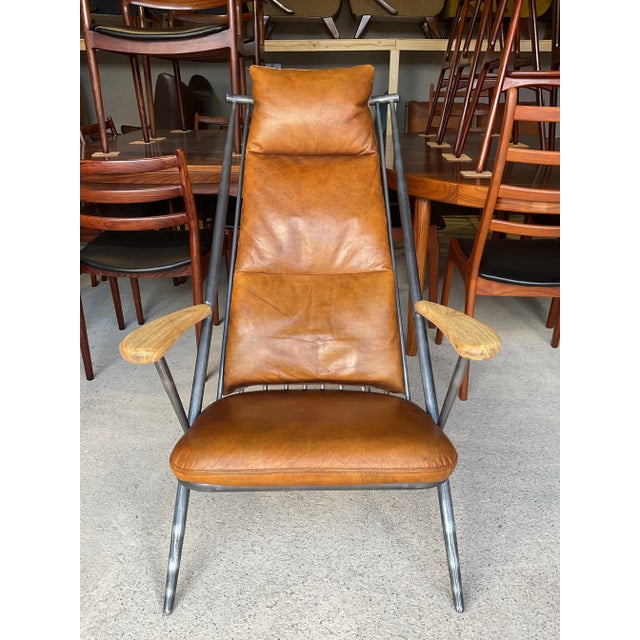 Accent Chair in Tan Leather For Sale - Image 15 of 18