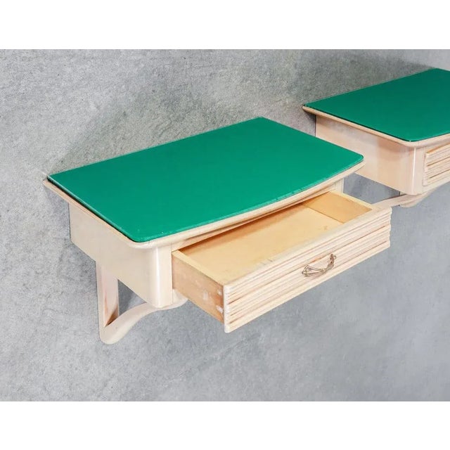 Green Italian Bedside Tables in the Style of Valabrega, Set of 2 For Sale - Image 8 of 9