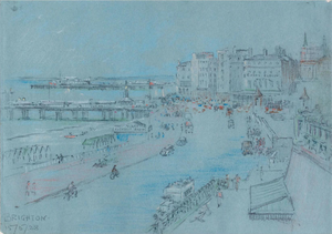 Brighton Pier and Royal Albion Hotel, 1938, Original Pencil Drawing