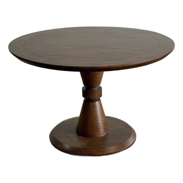 Made to Order: Forma Dining Table in Walnut Stained Oak, 48” For Sale