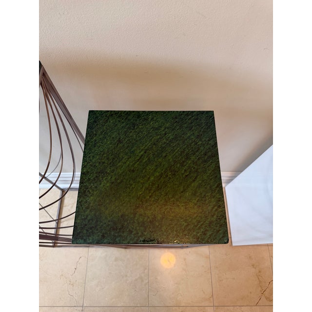 Pair of Vintage Curtis Jeré Jere Signed Sculptural Art Deco Metal Wire Swag Display Pedestals Dated 1989 & 1990. For Sale In Chicago - Image 6 of 9