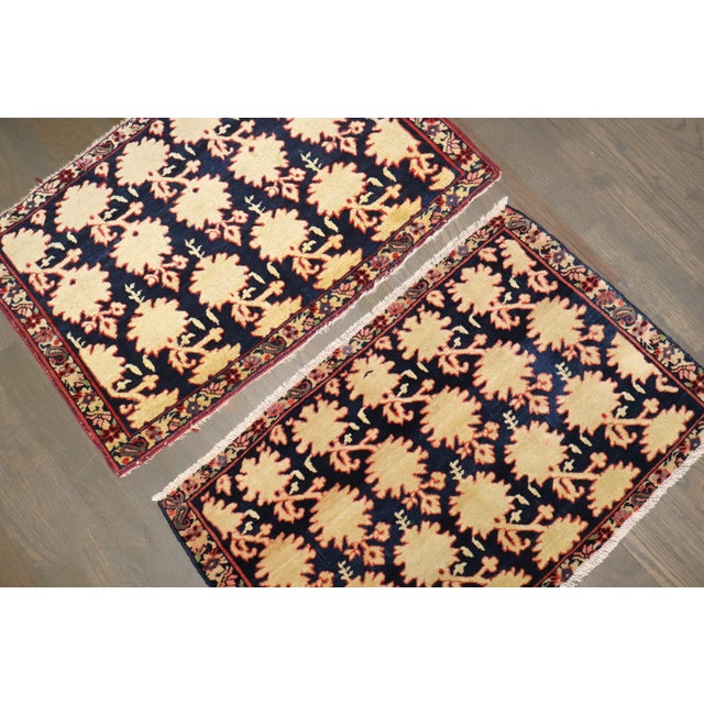 Traditional Early 20th Century Zabihi Collection Persian Jozan Sarouk Rugs - A Pair - 1'8" x 2'6" For Sale - Image 3 of 7