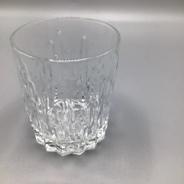 Hollywood Regency Rare Vintage Italian Crystal Lowball Glasses With Vertical Cut Drip Lines-Set of 11 For Sale - Image 3 of 13
