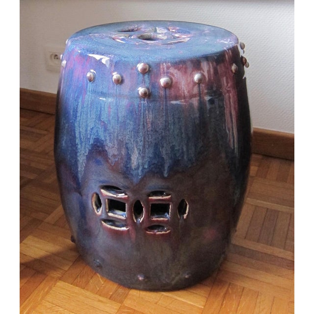 Ceramic Vintage Enameled Ceramic Stool, 1970s For Sale - Image 7 of 7