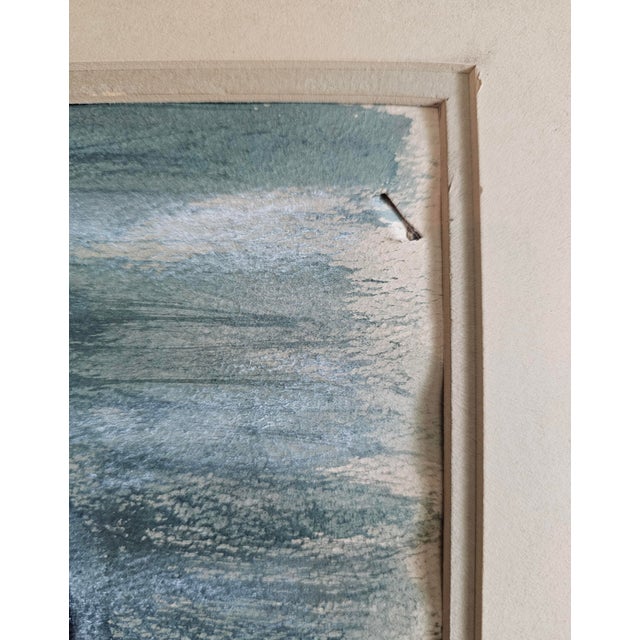 Paint 1930s Mid-Century Modernist Draped Figure Watercolor Signed in the Style Henry Moore For Sale - Image 7 of 12