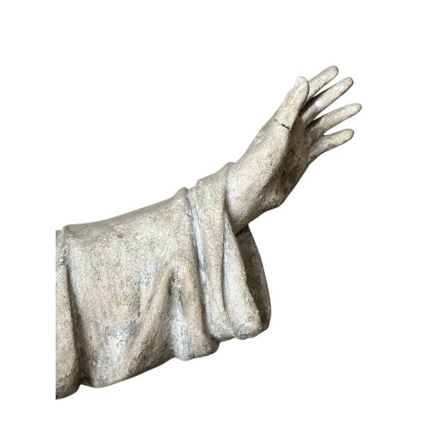 Antique Jesus Christ Limestone Statue 5’-6” For Sale - Image 4 of 6