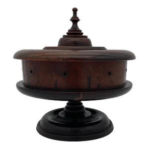 Mid 19th Century TreenWare Turned Wood Architectural Finial Sewing Box