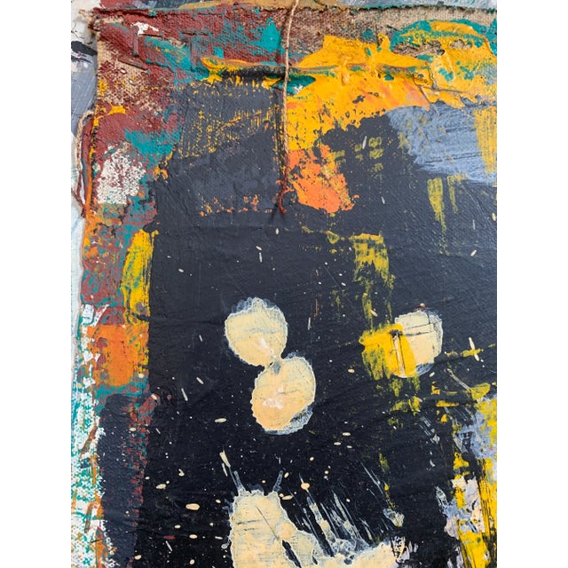 "Wild" 1980s Abstract Collage and Painting on Wood For Sale - Image 10 of 12