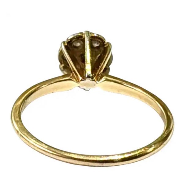 Mid 20th Century 14k Gold and Diamond Cluster Ring For Sale - Image 5 of 8