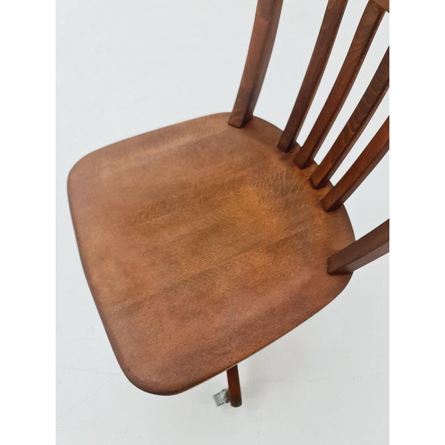 Wood Bauhaus Swivel Office Chair in Wood by Der Ferderdreh, 1930s For Sale - Image 7 of 11