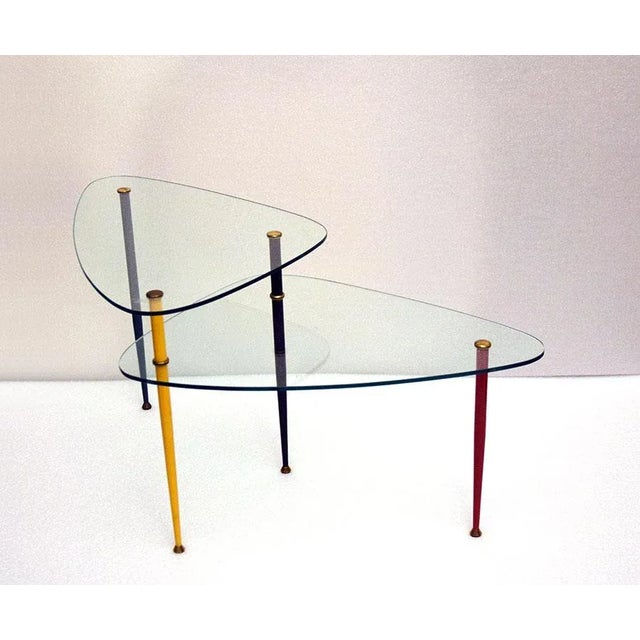 Arlecchino Coffee Table in Metal & Crystal by Edoardo Poli for Vitrex, 1960s For Sale - Image 4 of 11
