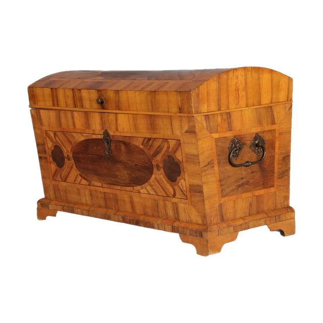 Antique Biedermeier Chest with Walnut Inlay, Early 19th Century For Sale - Image 3 of 18