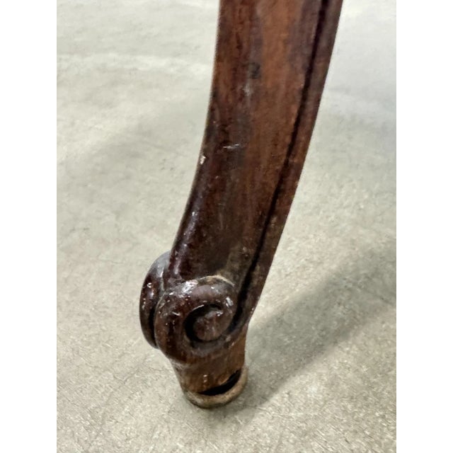 Antique French Carved Walnut Wood Tripod Foot Stool For Sale - Image 9 of 9