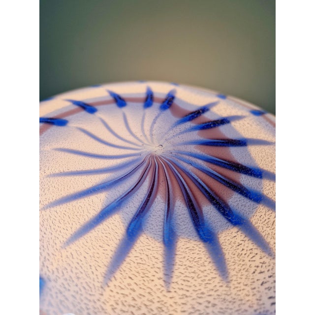 White Blue and White Murano Glass Ceiling Light, Italy, 1970s For Sale - Image 8 of 16