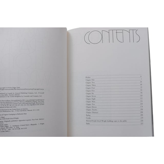 Frank Lloyd Wright Books - Set of 2. Years with Frank Lloyd Wright, Apprentice to Genius by Edgar Tafel. Softcover book,...