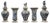 Mid-18th Century Dutch Delft Blue and White Vases, Set of 5 For Sale
