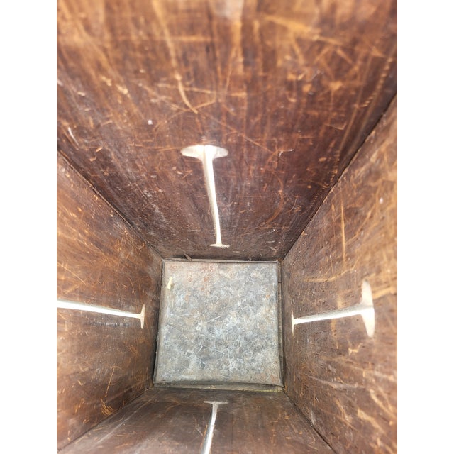 Antique Arts & Crafts Carved & Pyrographic Iris Umbrella Stand, C. 1910 For Sale - Image 9 of 9