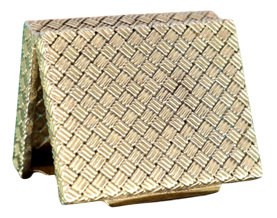Gold Pill Box with Recessed Reliefs