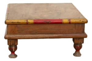 Vintage Indian Teak Bajot Table