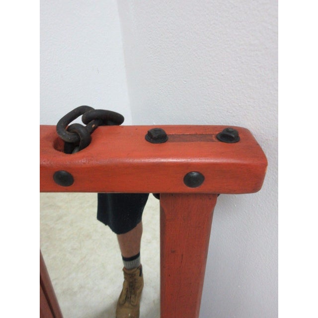 Rustic 1940s Primitive Cow Stanchion Wall Mirror Western Cowboy Wild West For Sale - Image 3 of 11