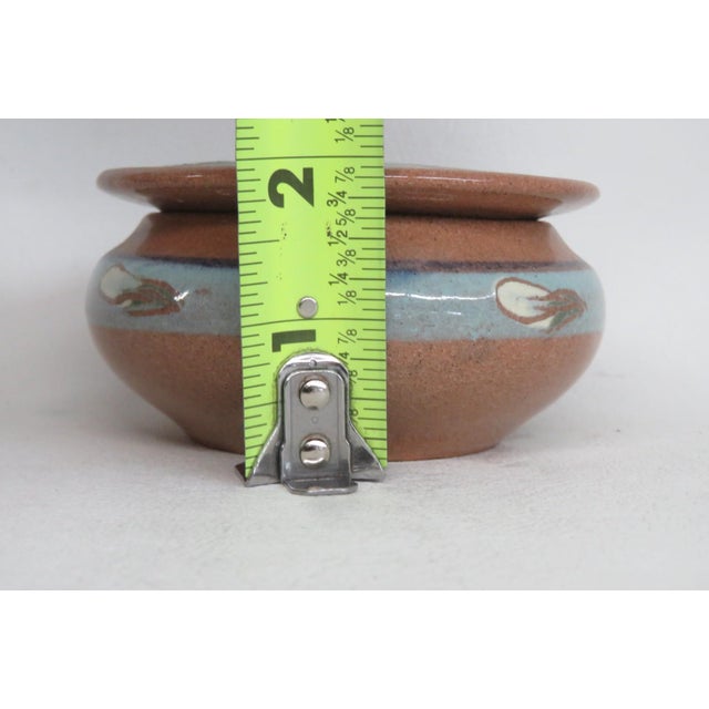 Pride Craft Barbados Floral Hand Painted Pottery Lidded Jar Trinket Box 4722b For Sale - Image 12 of 14