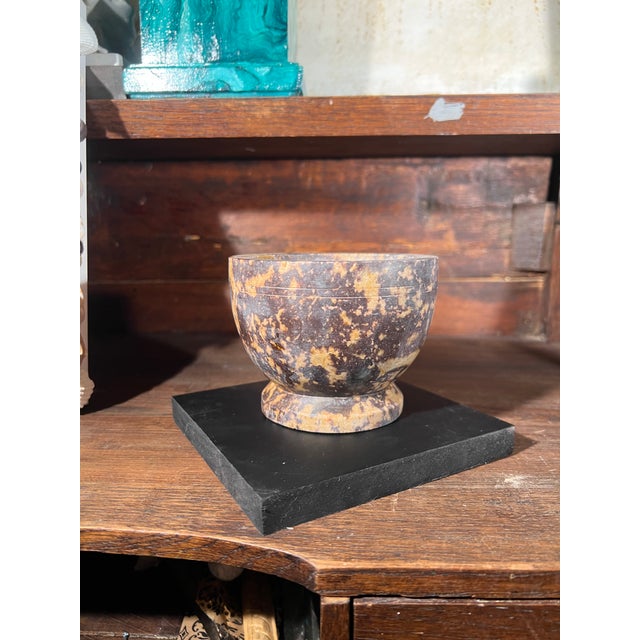 Grand Toiur Style Classical Carved Soapstone Ritual Chalice on the Ebony Base For Sale In Palm Springs - Image 6 of 7