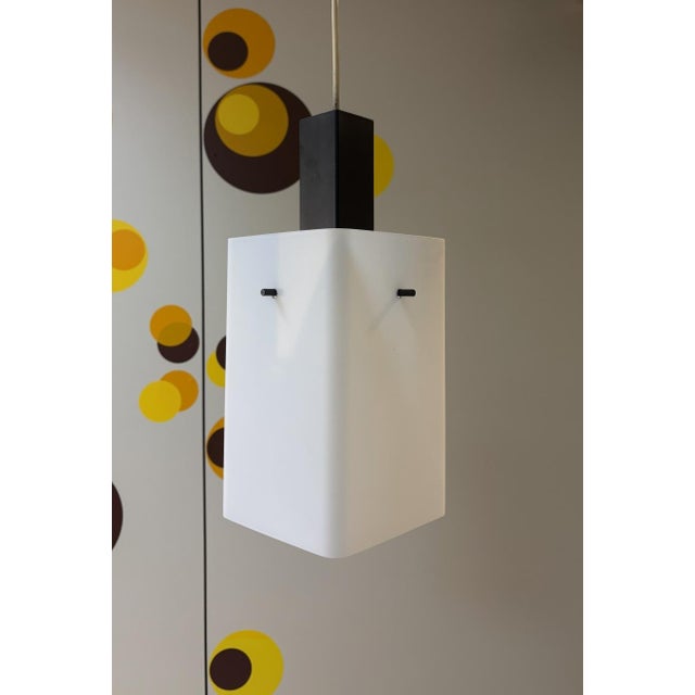 1960s Vintage Opal Glass and Metal Pendant Lamps from Stilux Milano, 1960s, Set of 2 For Sale - Image 5 of 15