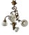 Art Nouveau Golden Chandelier with Frosted Glass Shades For Sale