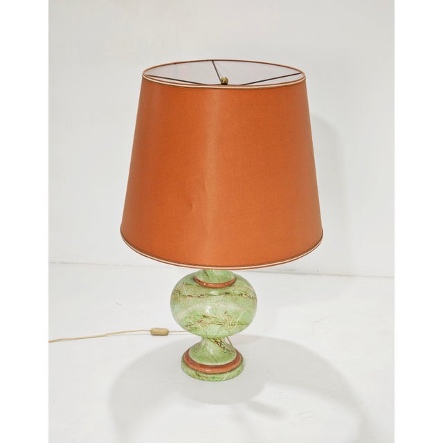 Mid-Century Modern Vintage Italian Ceramic and Brass Table Lamp, 1960s For Sale - Image 3 of 17