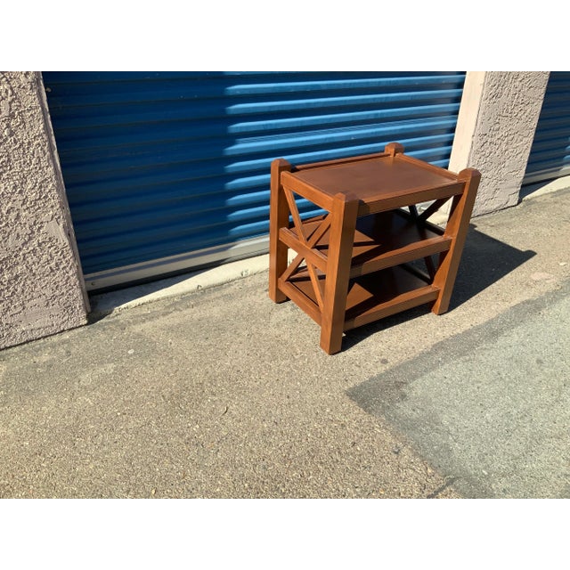 1990s 1990s Modern End Table with Walnut Finish For Sale - Image 5 of 6