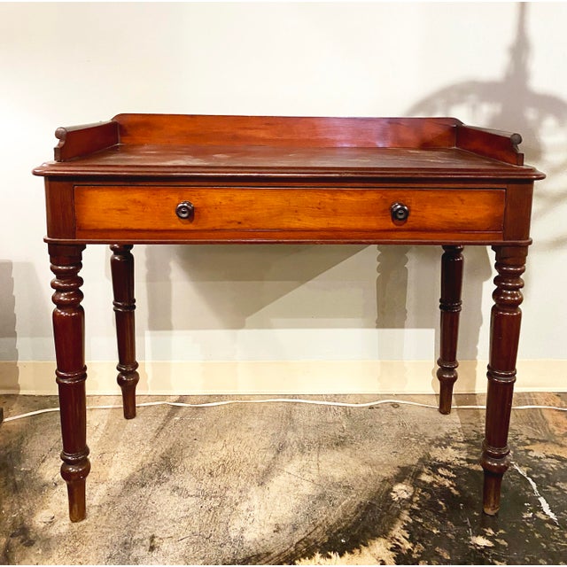 Antique English Writing Desk With Single Drawer and Turned Legs Chairish